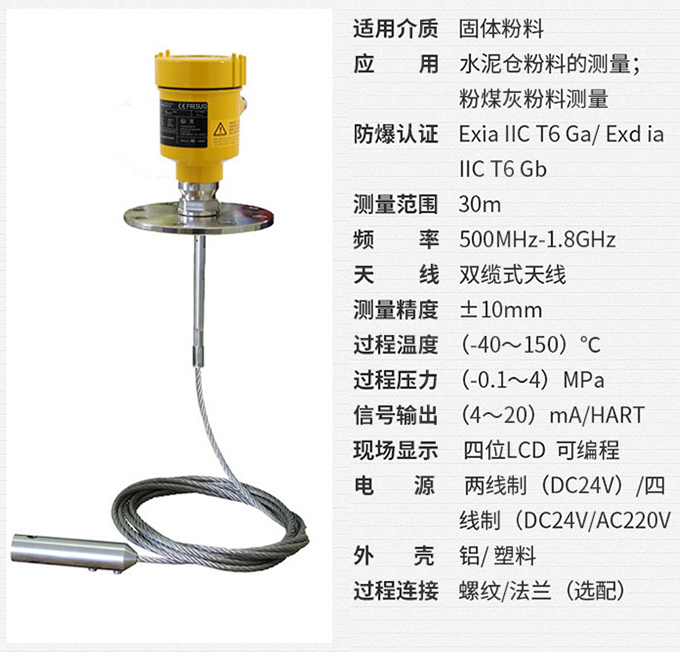 液氨雷达液位计RD712技术参数表图