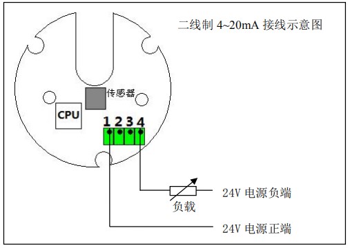 不锈钢椭圆齿轮流量计二线制接线图